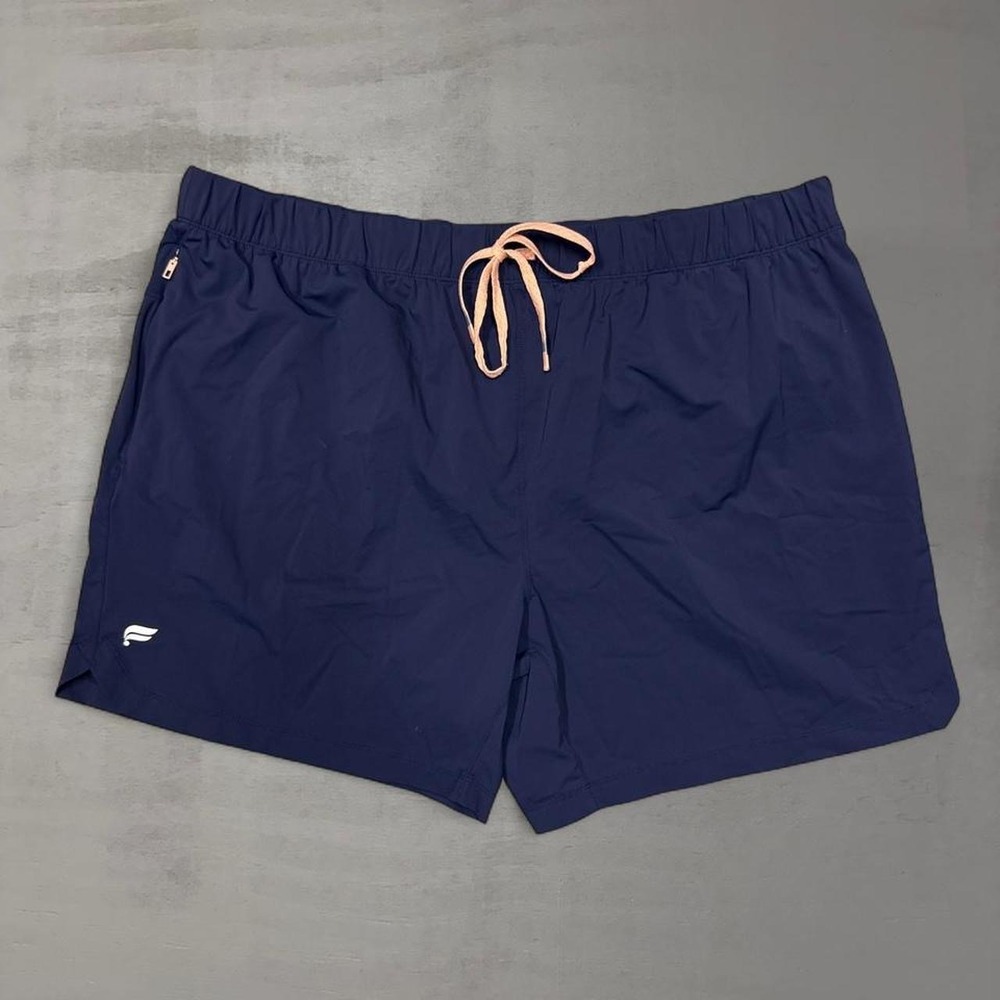 Fabletics The One Athletic Shorts Navy Blue Peach Drawstring Zipper Pockets XL